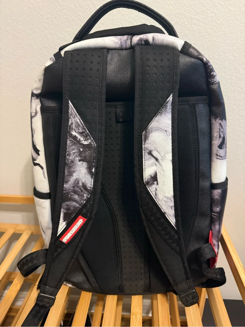 Sprayground Men’s Black & White Marble Print Backpack